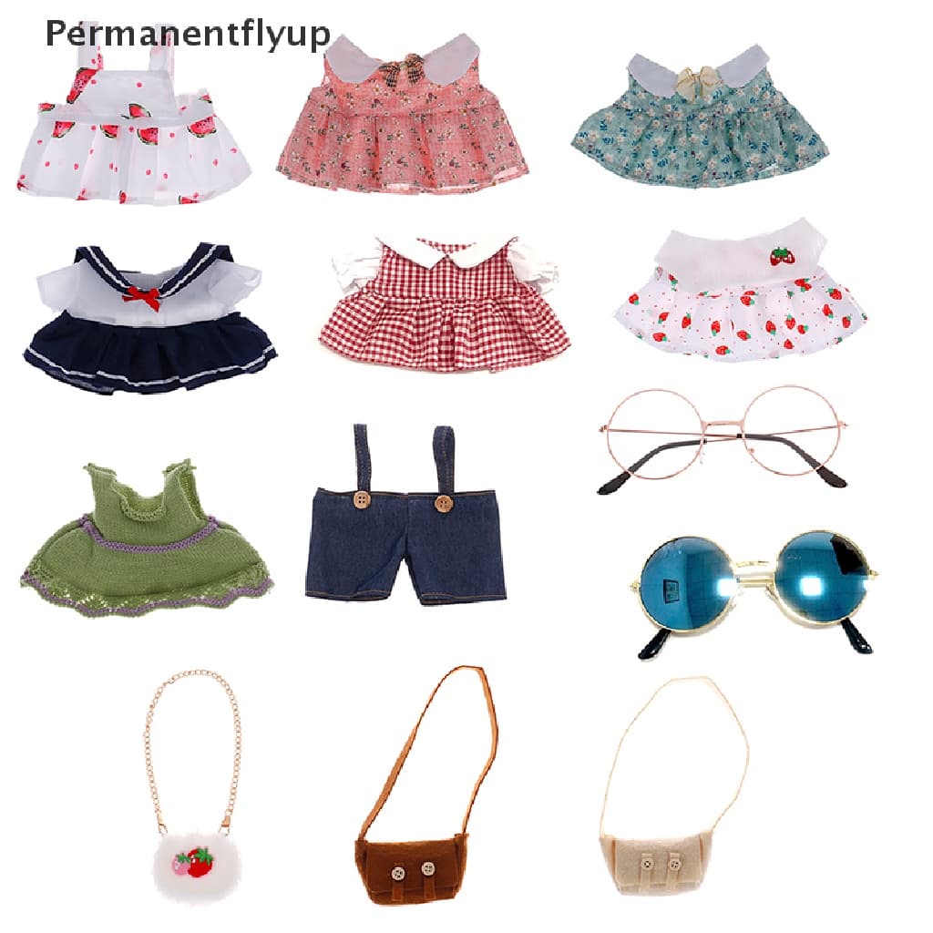 [Permanentflyup] 1PC Doll Clothes Dress Glasses Bags for 30cm Duck Plush Dolls Accessories Good goods