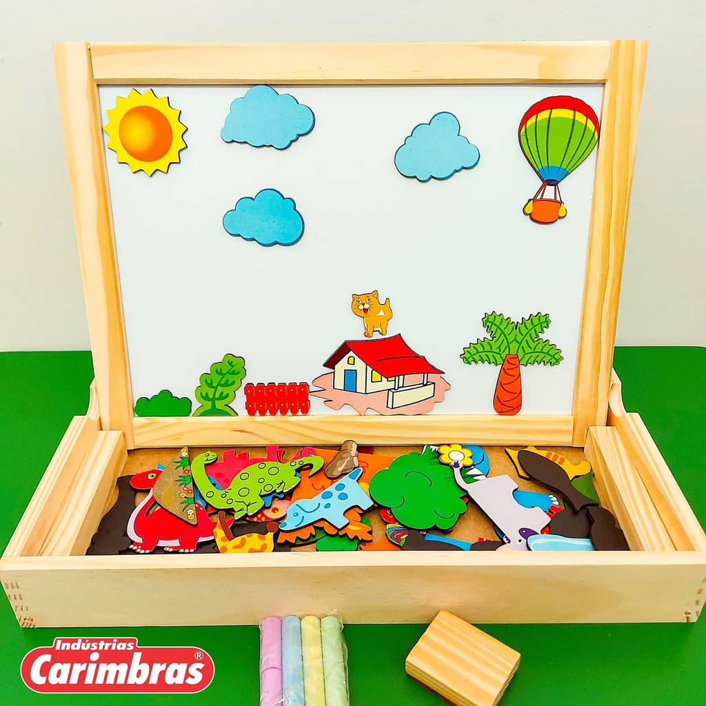 LOUSA MAGNÉTICA 3 EM 1 CARIMBRAS BRINQUEDO EDUCATIVO