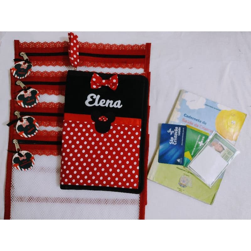 kit Saquinhos troca  Maternidade com TAG + Porta documentos infantil com zíper