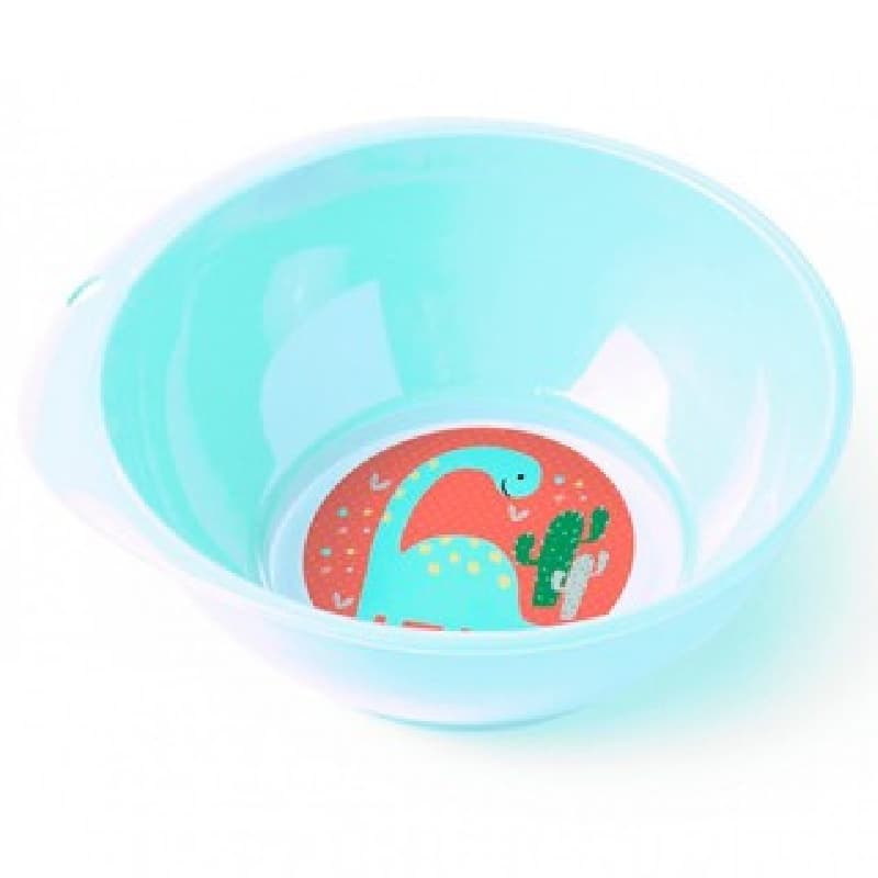 Tigela bowl pratinho infantil baby dinossauro 430 ml Plasutil azul claro bebe escolar