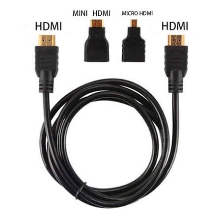 Kit Cabo Hdmi 3x1 - Hdmi/ Mini Hdmi/ Micro Hdmi 1.5m Lt-h001