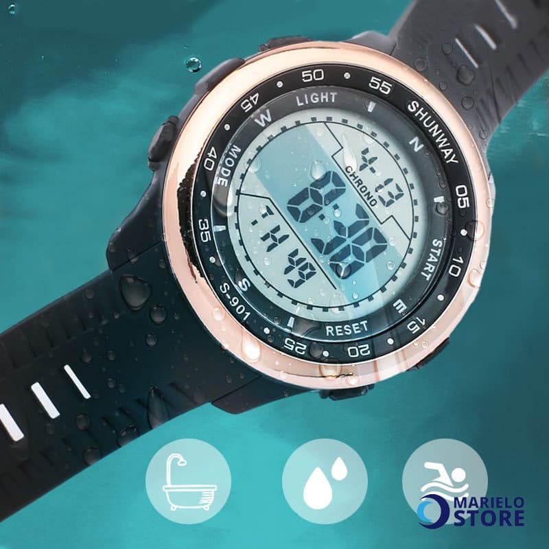 Relógio Relogio Masculino Preto Esportivo À Prova D 'Água Digital LED 2021 S-901