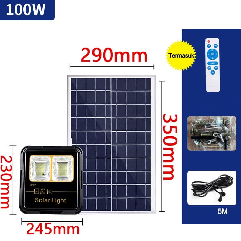 Luminária Solar Holofote Ultra Led Solar 100w Sensor Flood Lamp Street Lamp Spotlight IP67 impermeável com