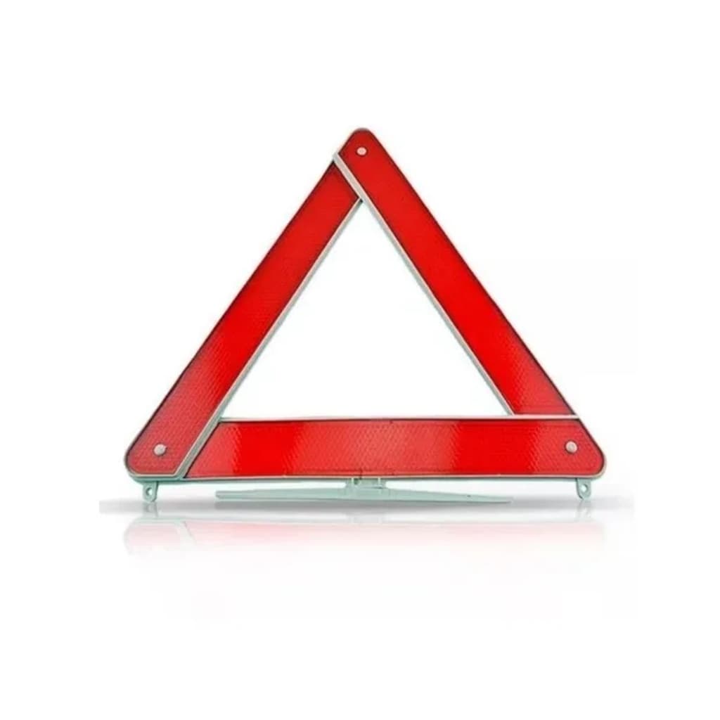 Triangulo Segurança Sinalização Carro Universal Base Branca