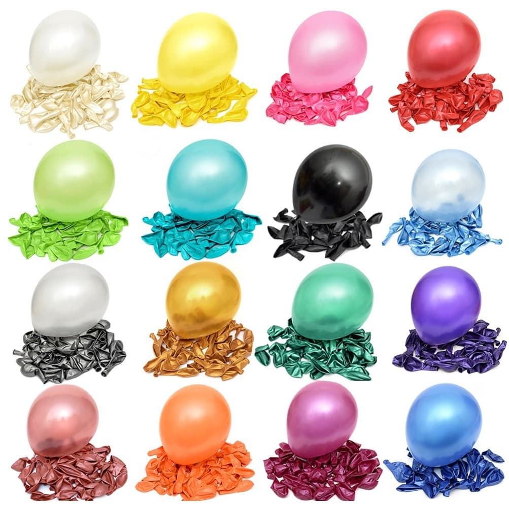 25 Bexiga Balão Pérola Metalizado Nº 10 Pol. Cores Diversas