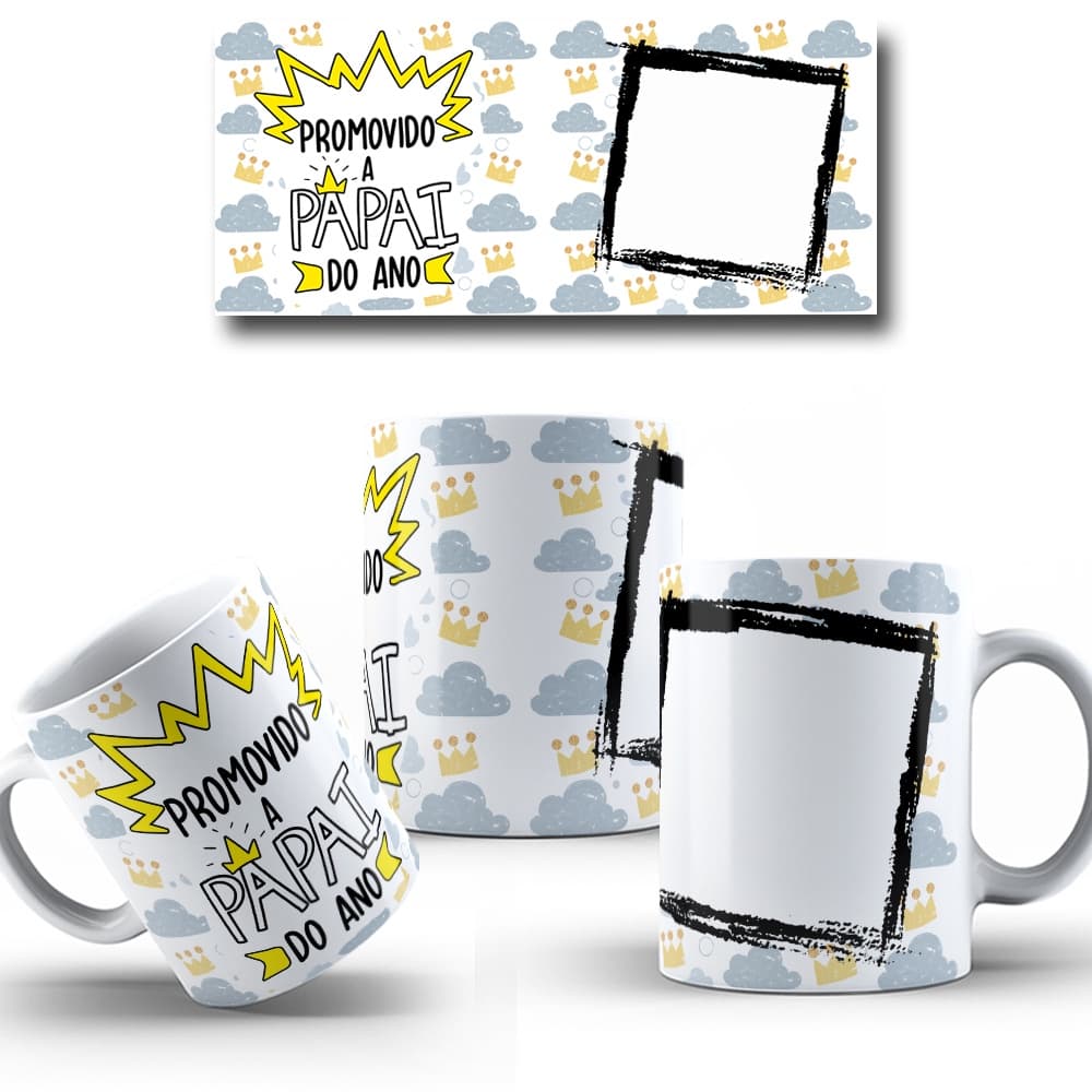 Caneca Promovido a Papai do Ano, Porcelana 325 ML
