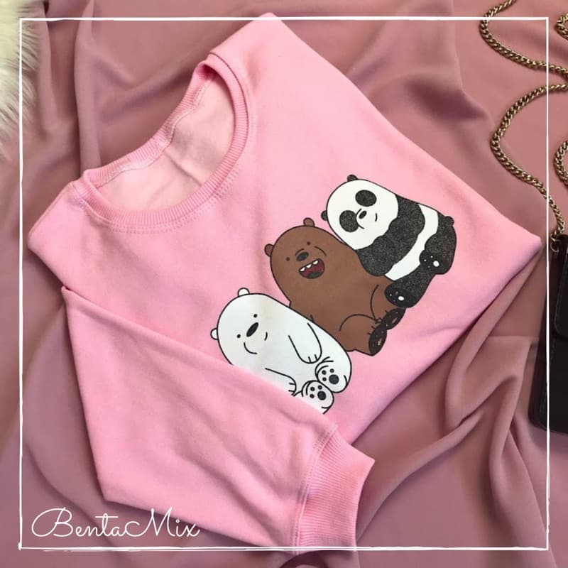MOLETOM Flanelado “ Três ursinhos “ Blusa de Moleton Casaco de frio peluciado fofo