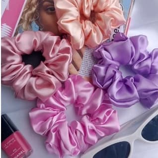 Xuxinha de CETIM anti frizz cabelos lisos cacheados rabo de cavalo anti atrito / Elastico de cabelo