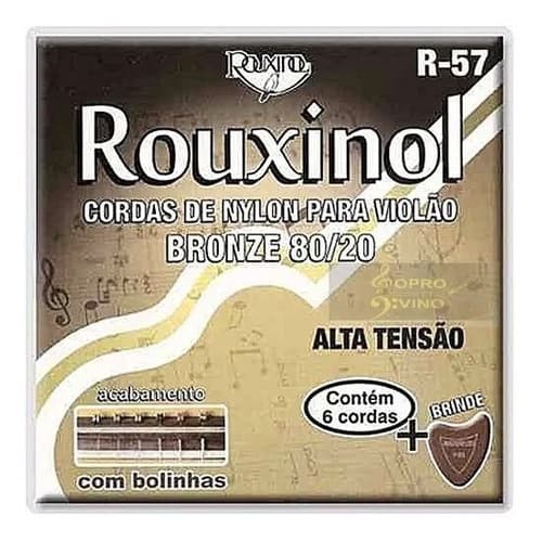 Encordoamento Violão Nylon Com Bolinha Bronze Rouxinol R57