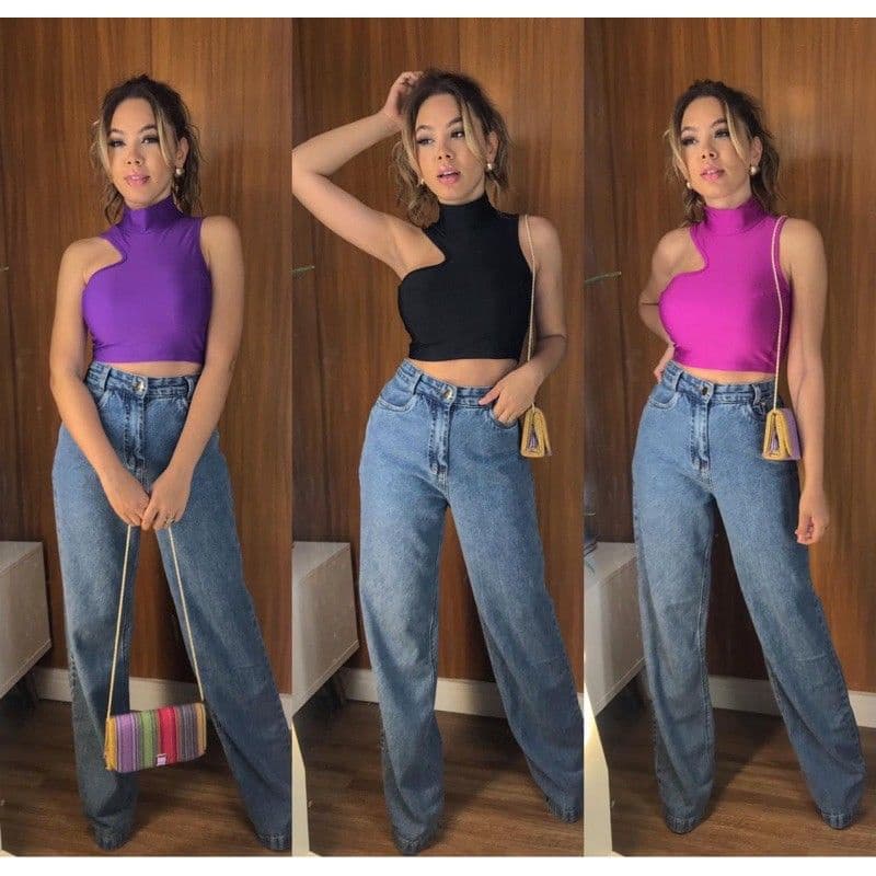 Cropped Gola Alta feminino Cropped feminino sem bojo/ com bojo cropped feminino
