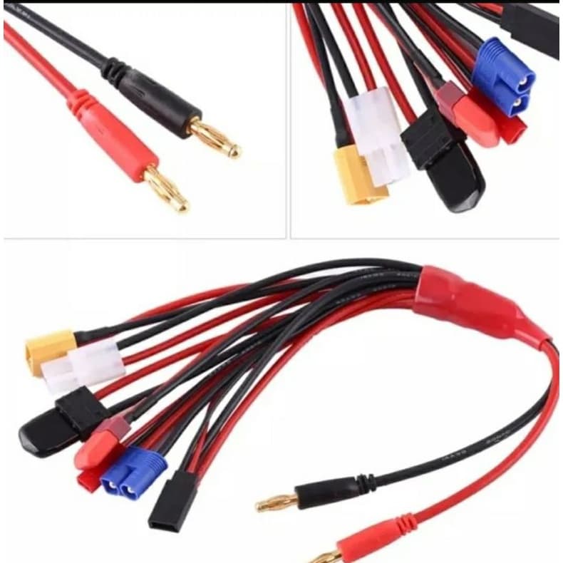 Cabo chicote 8 em 1 carregador imax b6 acuccel  xt60 jst plug banana