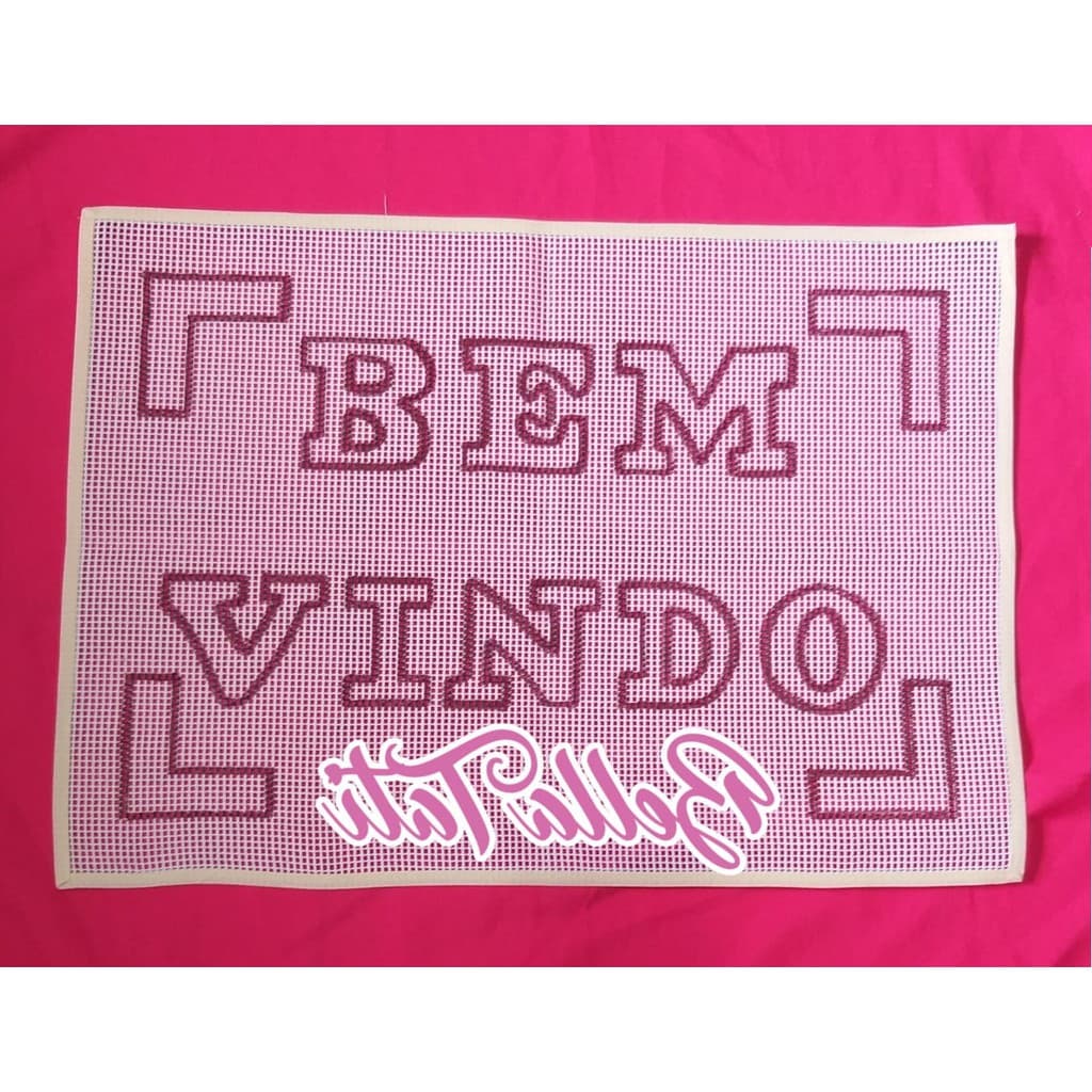 Talagarça Desenhada Bem Vindo GEO - Escolha o tamanho