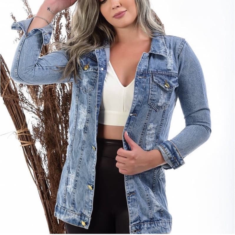 Jaqueta   Jeans  Feminina \manchado\ Lançamento  2021