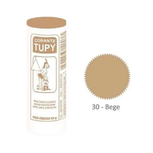 Corante Bege Tupy Tintura Para Roupas com 06 Unidades de 45g