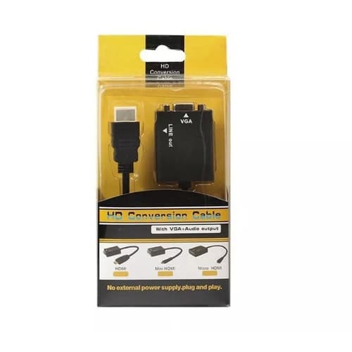 Conversor Adaptador De Video Hdmi Para Vga Com Audio P2