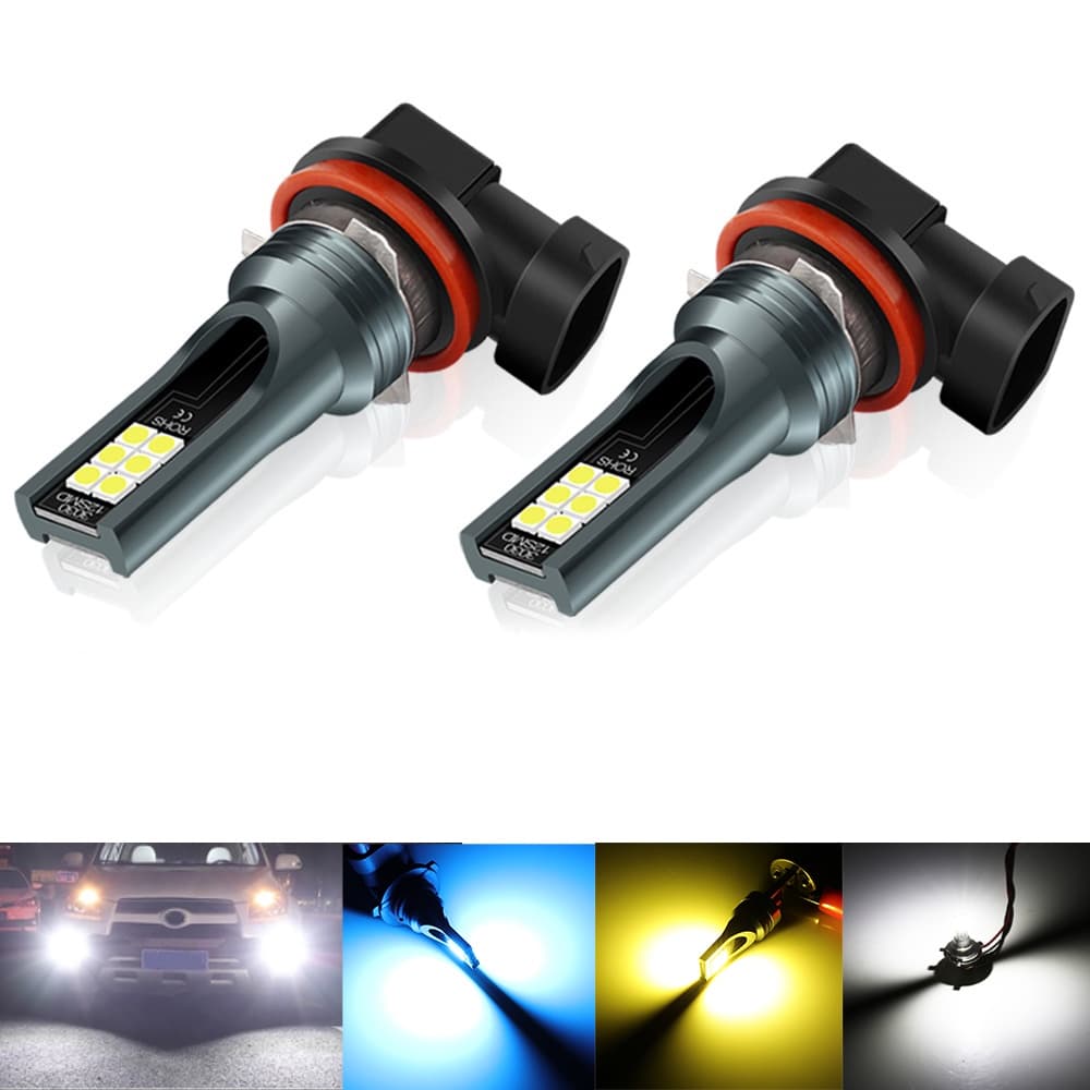 2 Pcs Farol Milha LED H11 9005 HB3 9006 HB4 H8 H1 H3 Super Brilhante Luzes De Nevoeiro Do Carro Lâmpada 12 V 3000 K