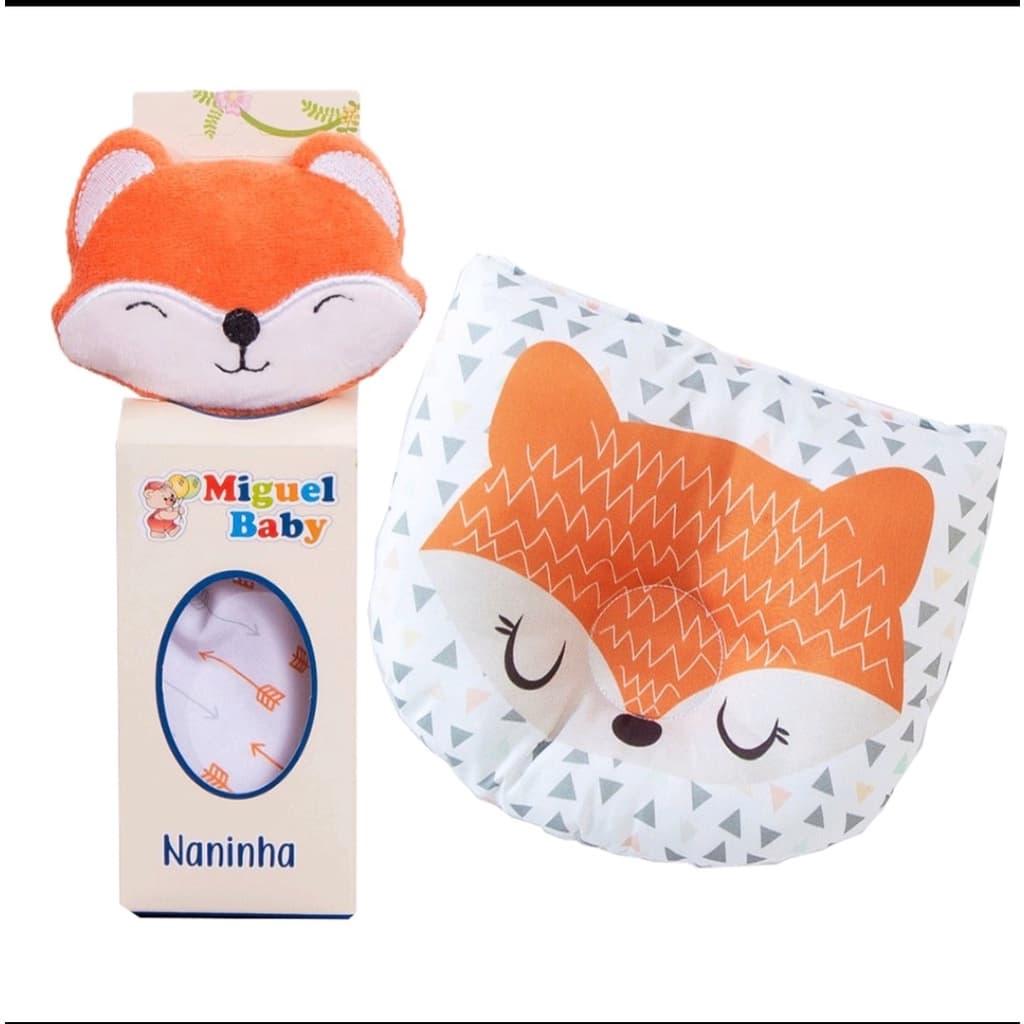 Paninho Naninha Com Prendedor de Chupeta + Travesseirinho  Sonho Meu Para Seu Bebê Kit 2 Peças C/ 1 Naninha +1 Travesseirinho Anatômico