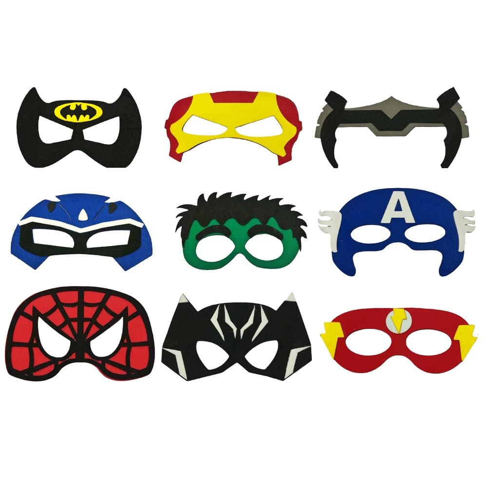 Máscara Super Heróis Temática Infantil Fantasias Masculina EVA Barato Menino Promoção