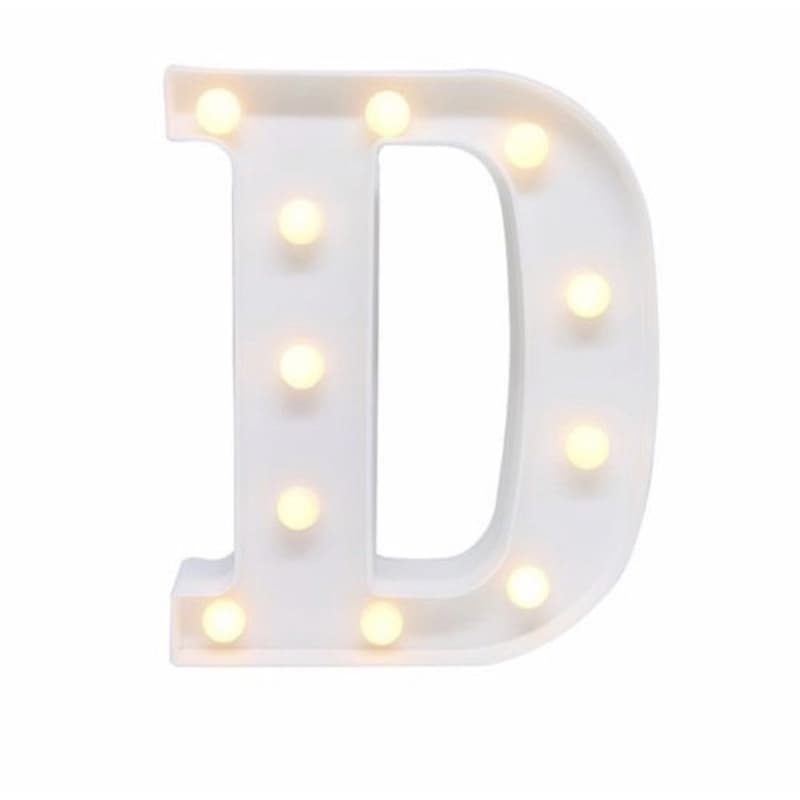 Letra (D) Luminária Decorativa Luminosa Led 3D - Letra 22 cm