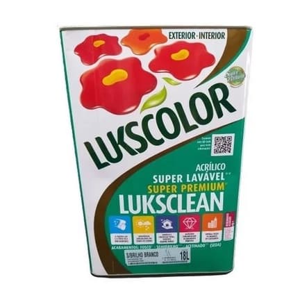Tinta Lavável Parede Semi Brilho Branco Lukscolor 18l