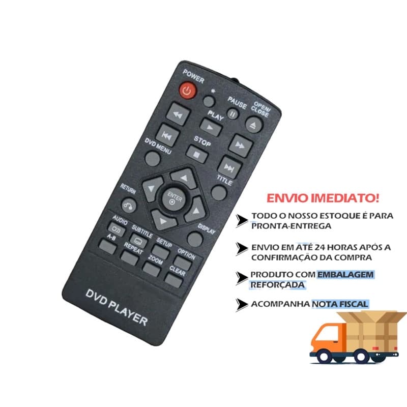 Controle Remoto compatível com Dvd LG Dp122 Dp123 Dp132 Dv356 Dv497 Hdv697