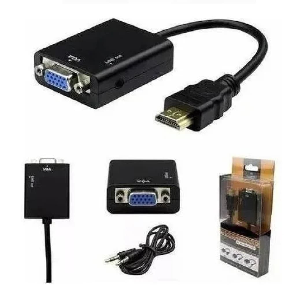 Cabo Adaptador Conversor Hdmi Para Vga Com Saída P2 Áudio