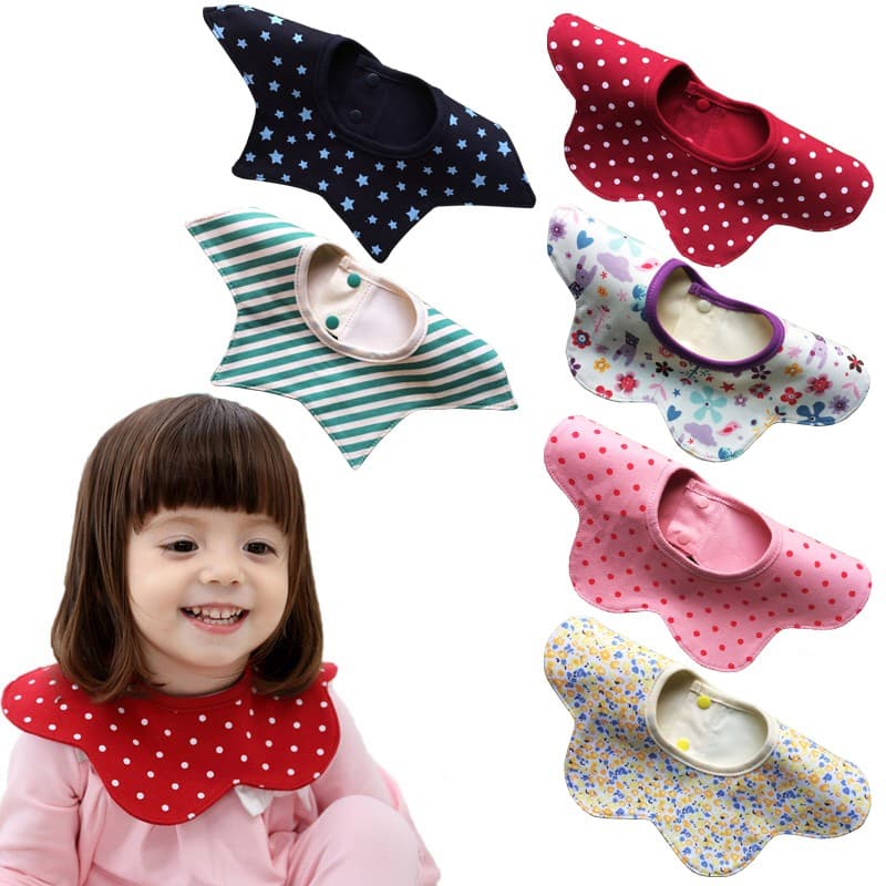 Babadores Para Bebês Estilo Flor , Bandana Recém-Nascidos , Redondos Macios , Rotação De 360 Graus , 4 Camadas