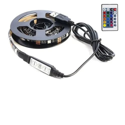 Fita Led 5050 Rgb 3 Metros 5v Usb  Tv Pc Carro + Controle Universal Remoto