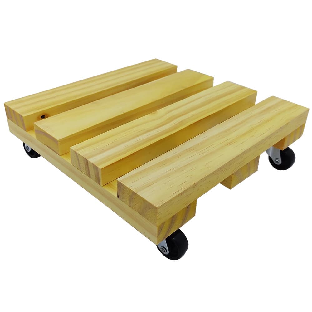 Suporte De Vaso Plantas Madeira 25cm C/ Rodinhas Resistentes Envio Imediato.