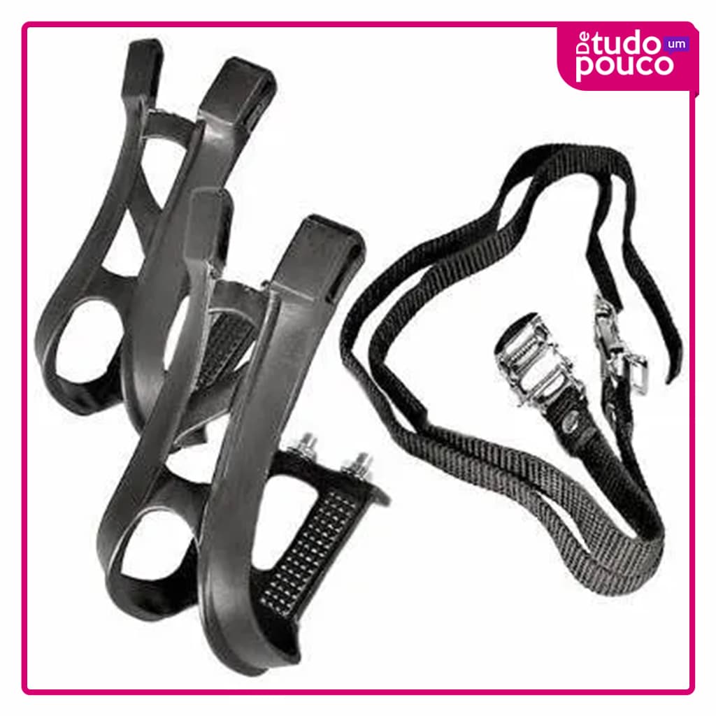01 Par Firma Pé De Nylon Com Correia Para Bicicleta Spinning