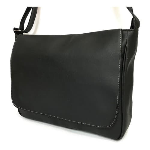 Bolsa Carteiro Pasta Tiracolo Masculino  Casual Couro Sintético Preto