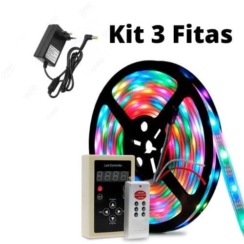 Kit 3 Fitas 6803 5 metros IP65 + 1 Controlador