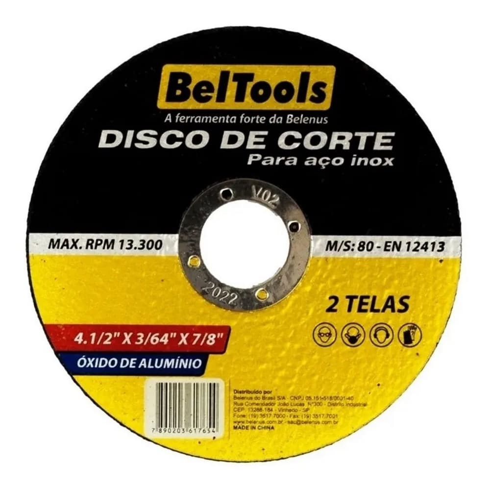 Disco de Corte Inox 4.1/2x3/64x7/8 Beltools C/10
