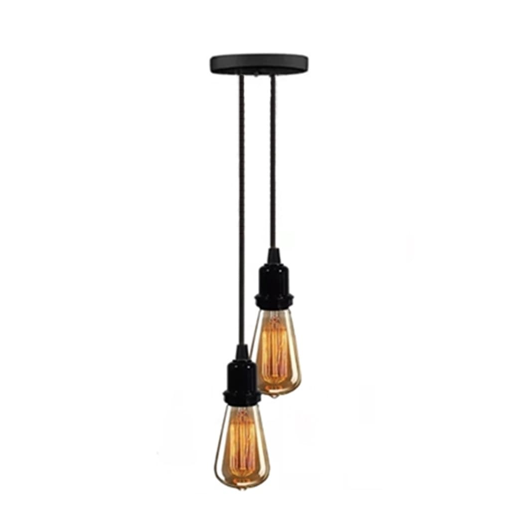 Pendente Retro Line Duplo Retro Led Industria Skyshow fio de tecido
