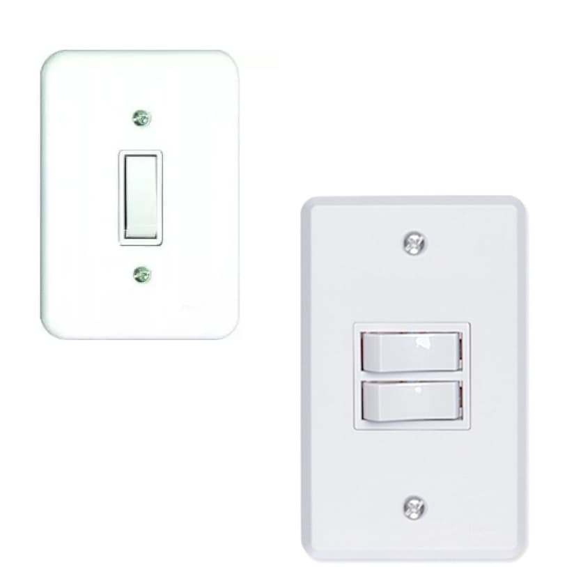 Apagador Interruptor com Placa 1 Tecla 2 Teclas Espelho Conjunto