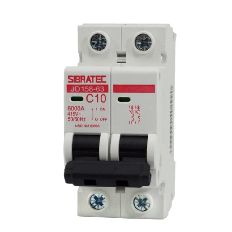 Disjuntor Bipolar Bifasico Curva C - 10A - 16A - 20A - 25A - 32A - 40A - 50A - 63A - INMETRO