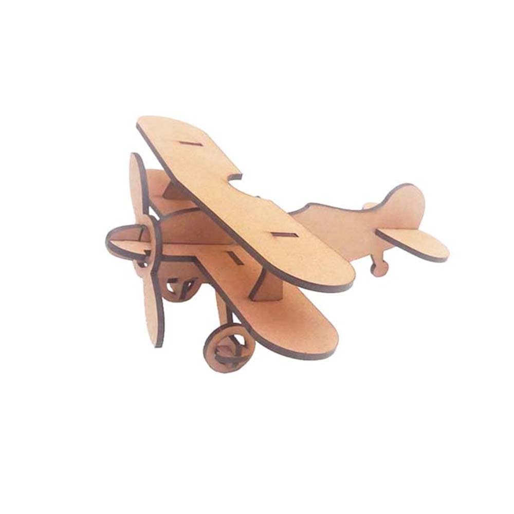 Kit 20 Mini Avião Biplano 8 cm mdf cru quebra cabeça 3d lembrancinha Príncipe aviador quadro cenario