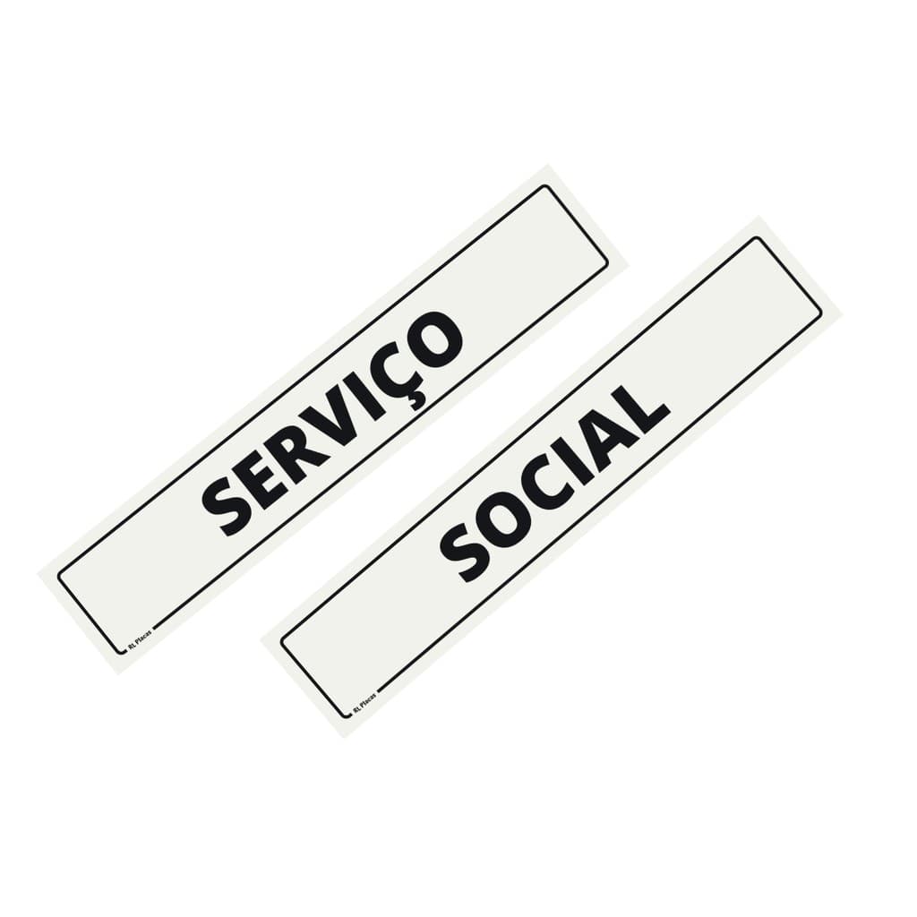 Kit 02 Placas de Sinalização Elevador Social e Elevador Serviço 25 x 05 Cm