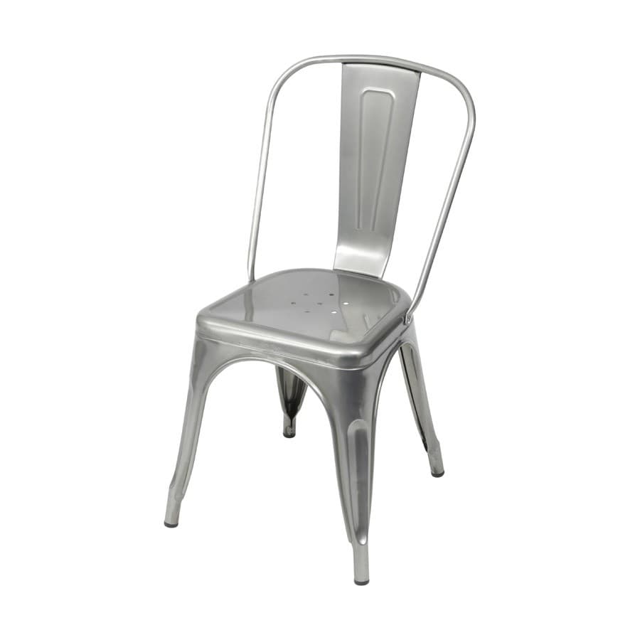 Cadeira de Jantar Boxbit Titan Tolix Aço Cor Prata