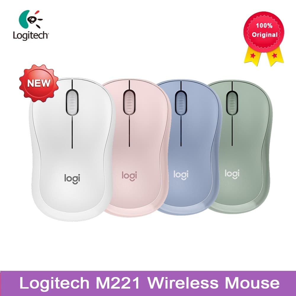 Logitech M221 Mouse Sem Fio Silencioso Com Óptico Ergonômico Para Jogos De PC De 2.4 Ghz Mac OS