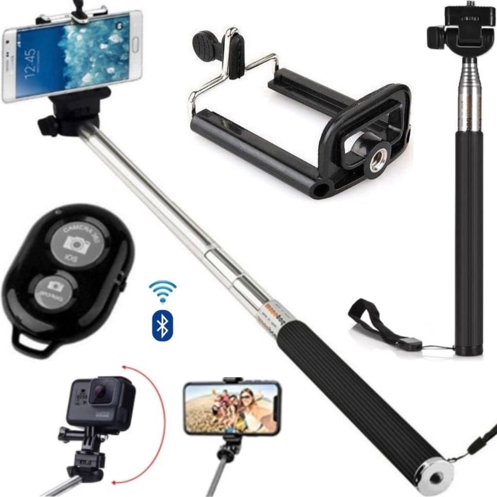 Bastão Pau de Selfie Celular Controle Foto Vídeo Filmagem Gravação No Smartphone