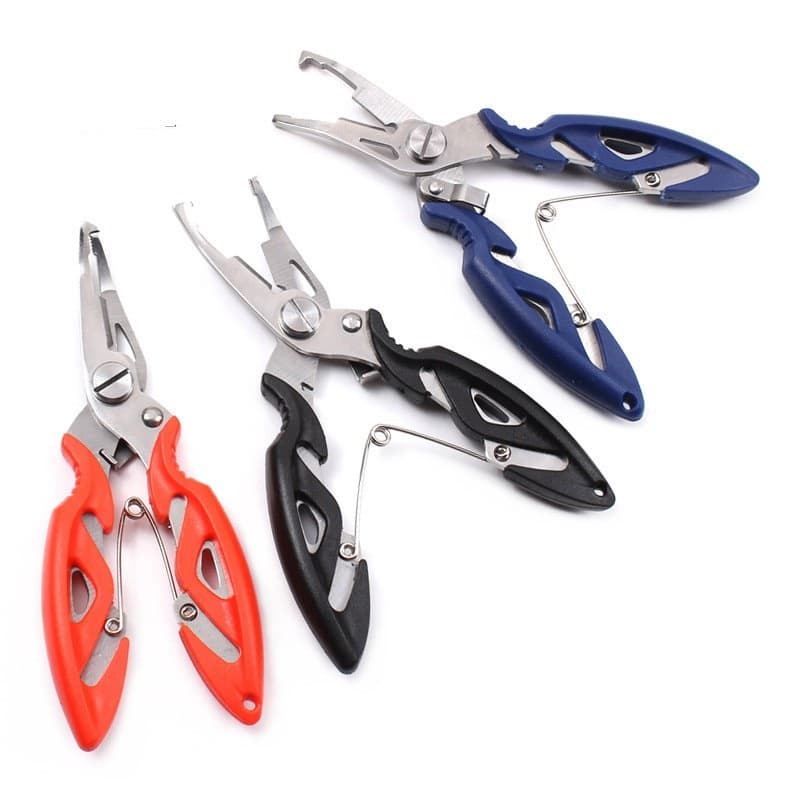 Alicate De Pesca Multifuncional Aço Inoxidável  com bico curvo / Tesoura de pesca cor marine . A56