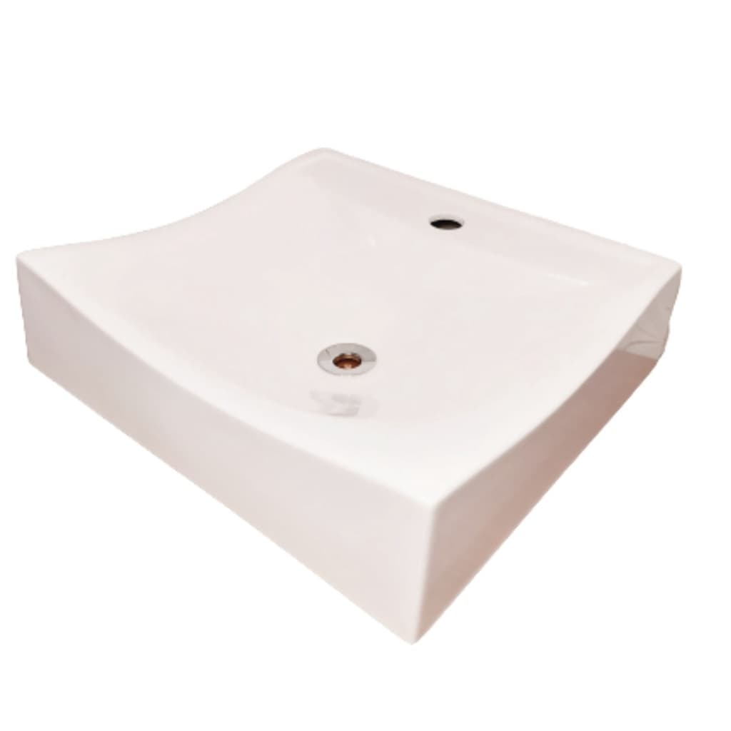 Cuba Pia de Banheiro Modelo Azaleia Luxo de apoio/sobrepor tamanho 45x40 cm com furo de torneira