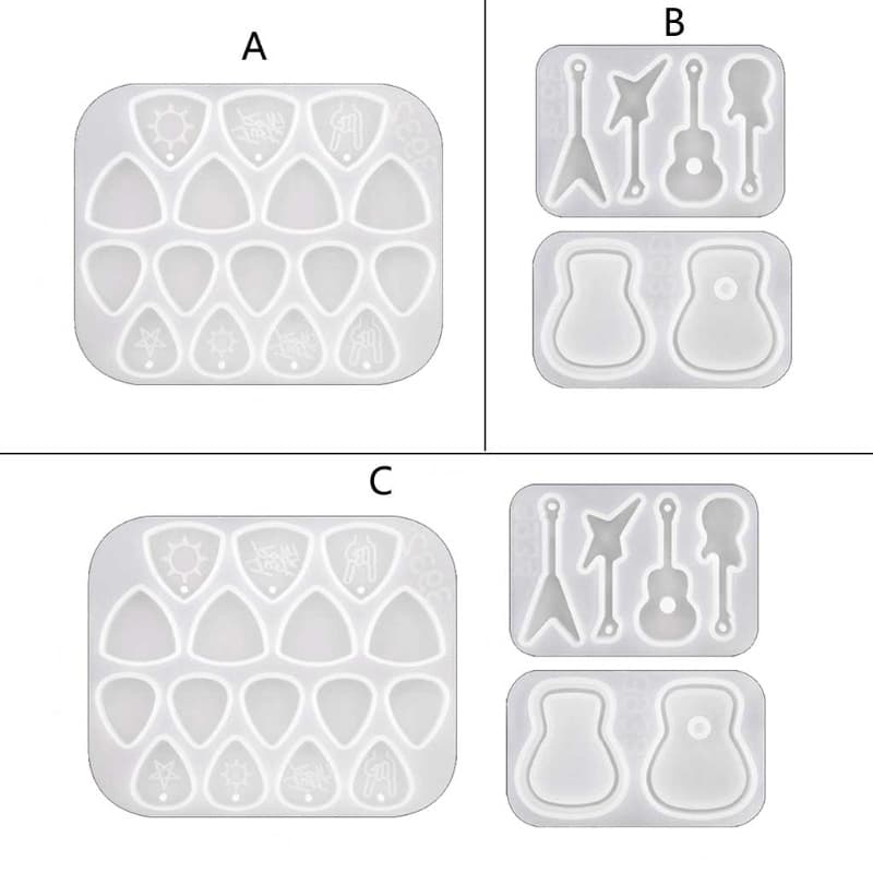 Estone Criativo Palhetas Guitarra Molde Resina Decorativas Guitarras B