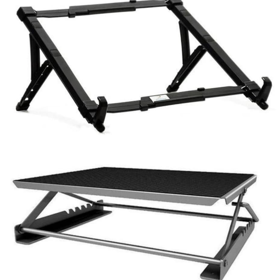 Kit Ergonômico Apoio para pés Com Regulagem e Suporte para notebook Preto Reliza