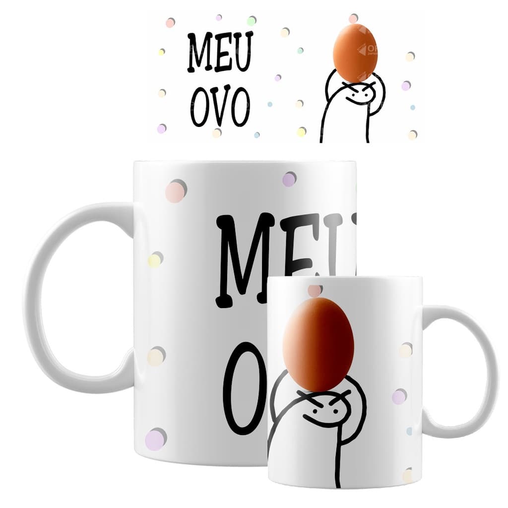 Caneca Porcelana; Flork Meu Ovo