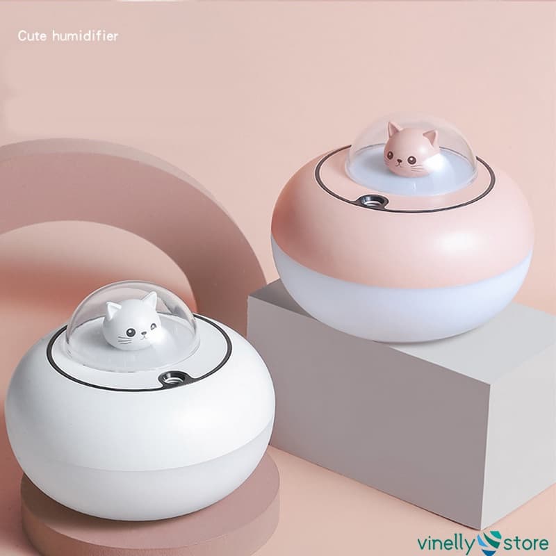 Umidificador ar purificador de ar aromaterapia com design de gato OVNI gato