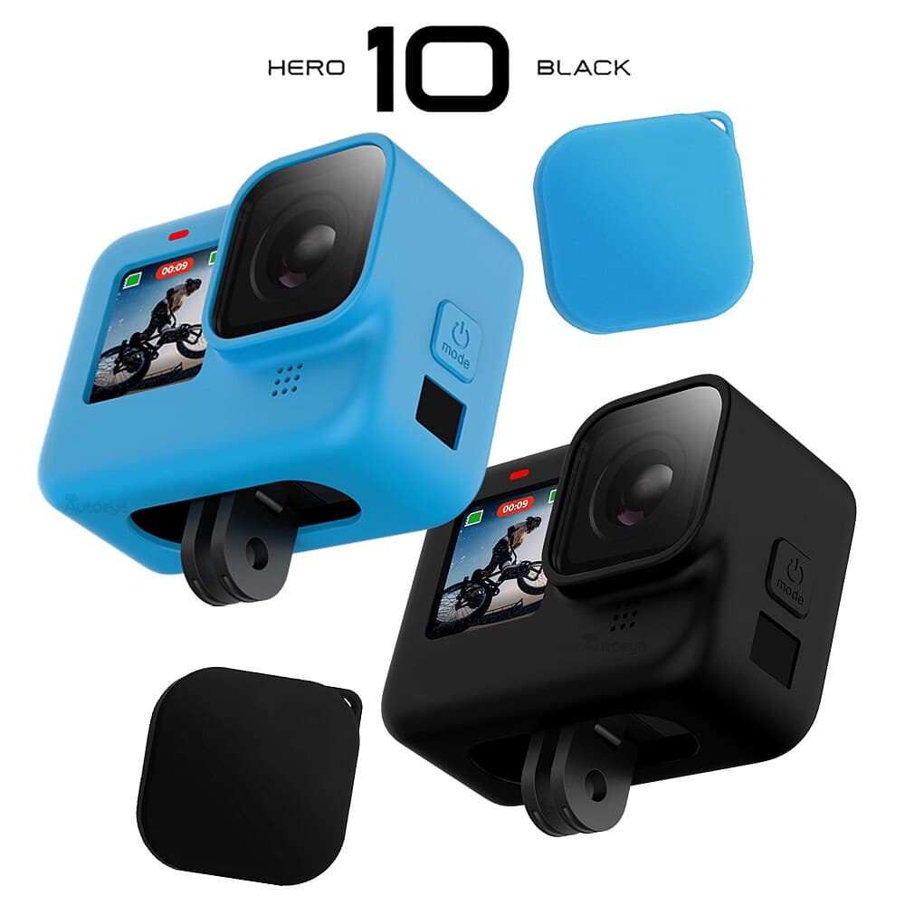 Capa Silicone Gopro Hero 9/10/11 Black + Tampa Lente + Cordão