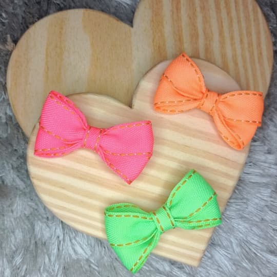 Lacinhos com Bico de Pato - Laço Infantil para Cabelo Menina - Coleção de Verão - NEON - Laço Zoe