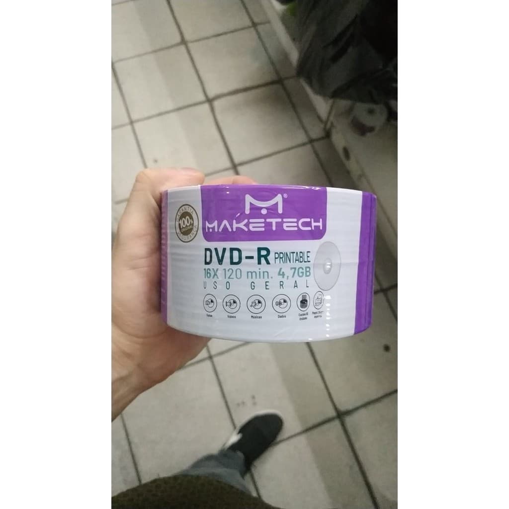 50 Mídia Virgem Dvd-r Printable Impressão Filmes e Jogos